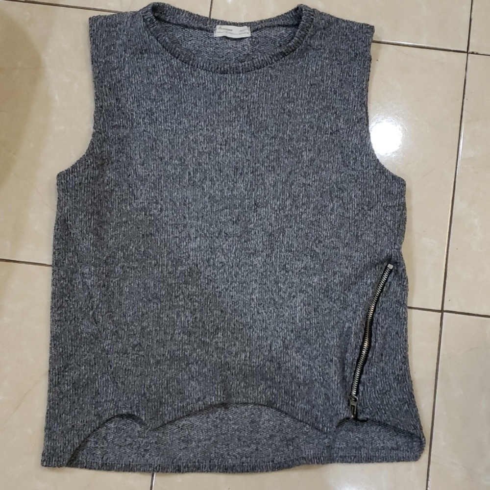 Korean grey sweater vest tank work top